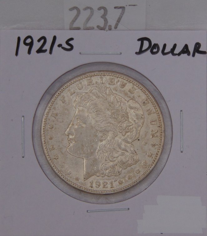 1921-S Morgan Dollar AU (last year).