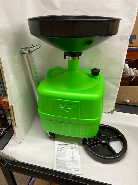 (2x Bid)OEM Tools 9gal Upright Portable Oil Drain