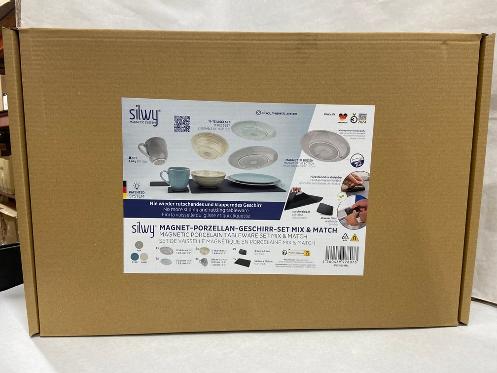 (2x Bid)Silwy 11pc Magnetic Porcelain Tableware Mix & Match Set