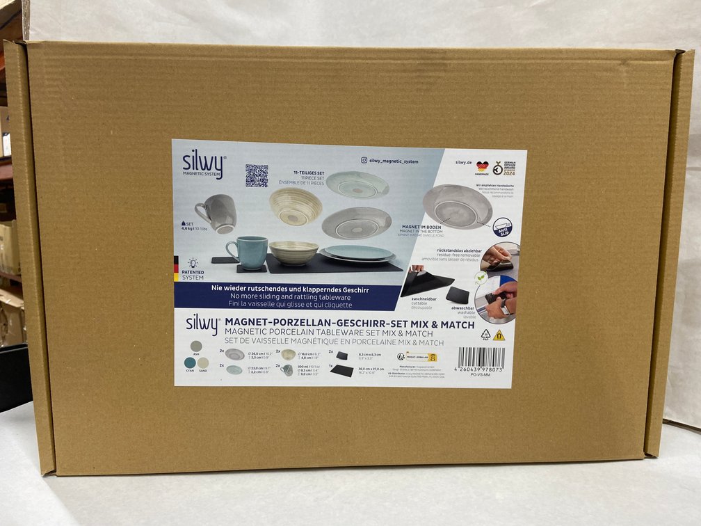 Silwy 11pc Magnetic Porcelain Tableware Mix & Match Set