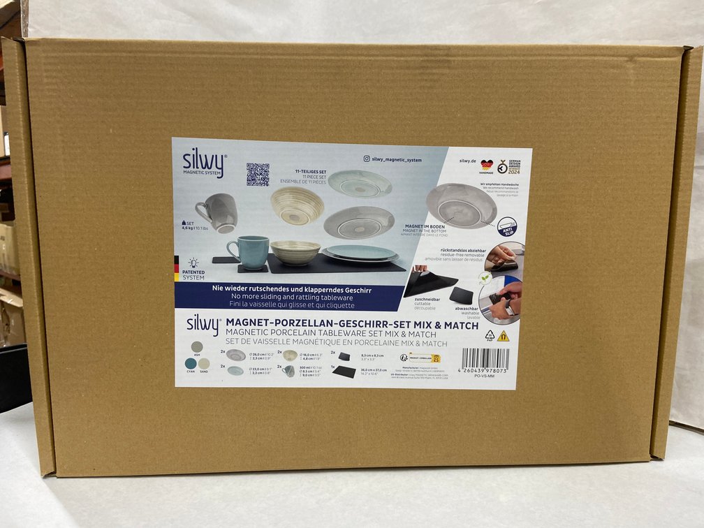 (2x Bid)Silwy 11pc Magnetic Porcelain Tableware Mix & Match Set