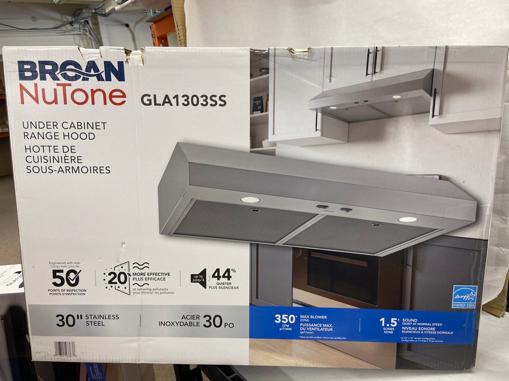 (2x Bid)Broan NuTone 30" Under Cabinet Hood Range