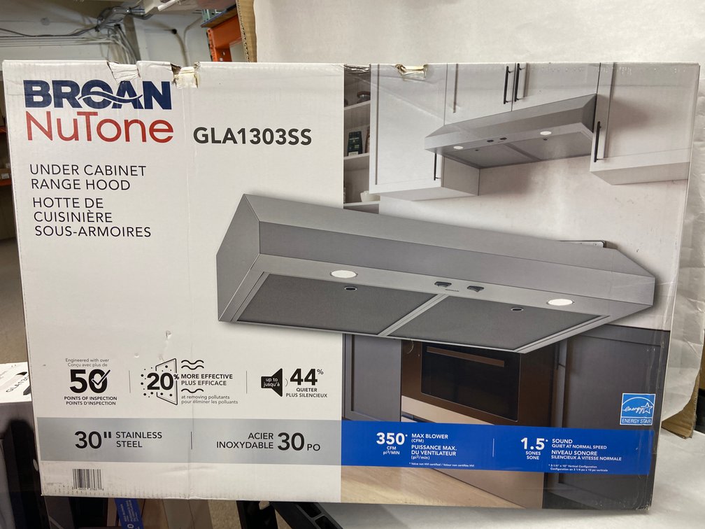 Broan NuTone 30" Under Cabinet Hood Range