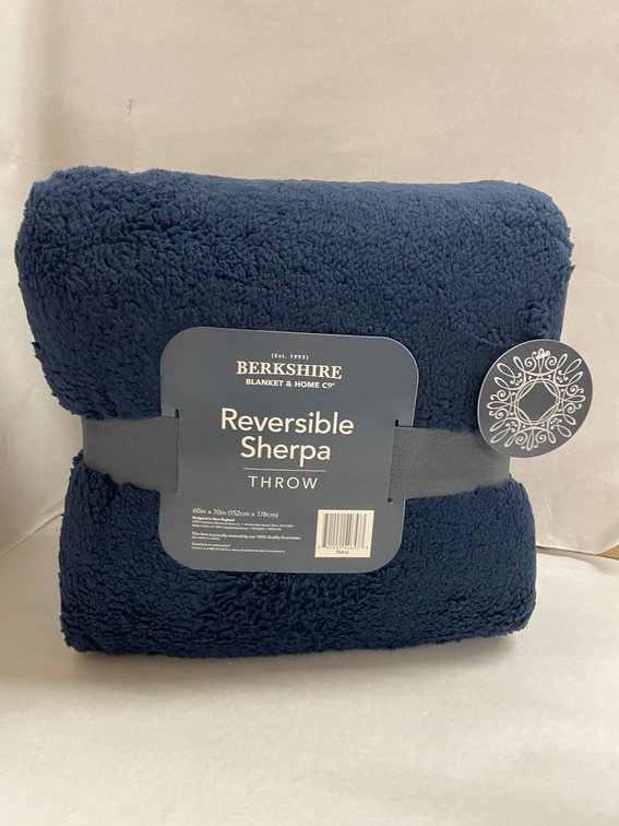 (4x Bid)Berkshire 60"x70" Reversible Sherpa Throw Blanket