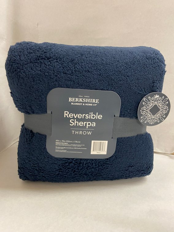 (2x Bid)Berkshire 60"x70" Reversible Sherpa Throw Blanket