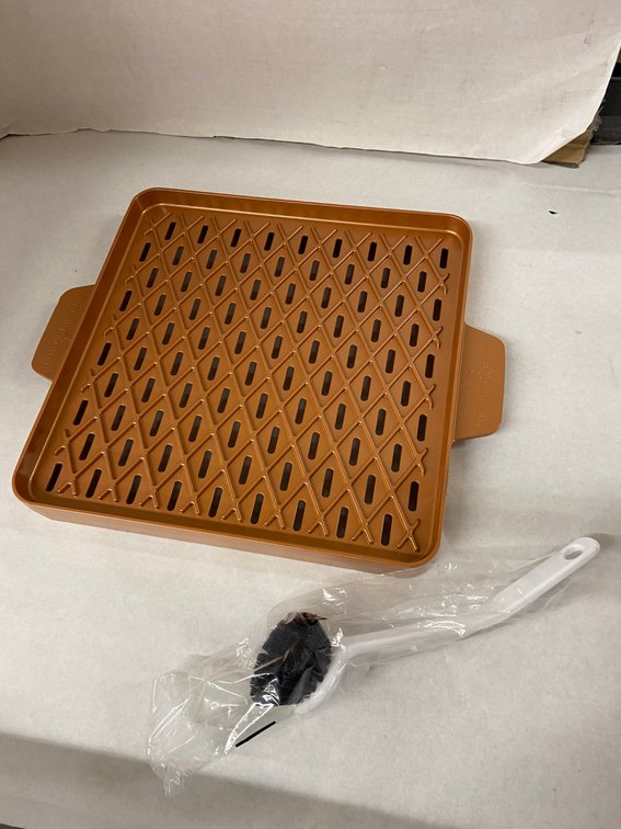 (6x Bid)Copper Chef BBQ Non-Stick Griddle Pan W/Brush
