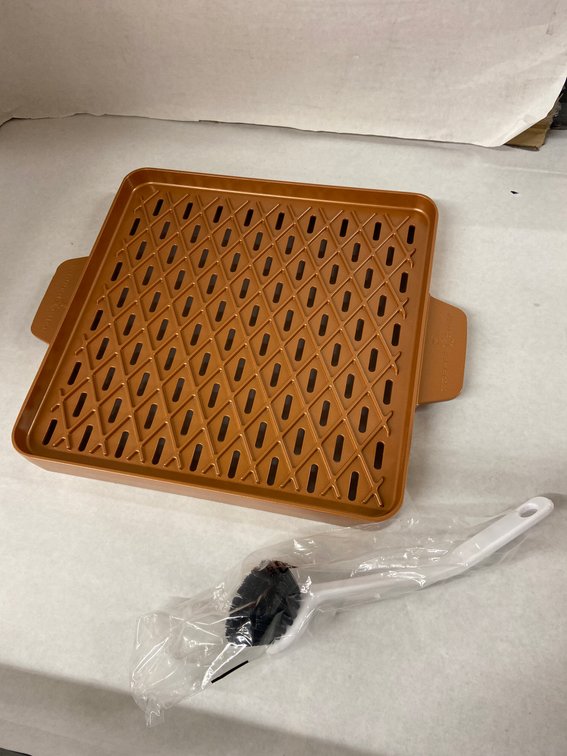 (42x Bid)Copper Chef BBQ Non-Stick Griddle Pan W/Brush