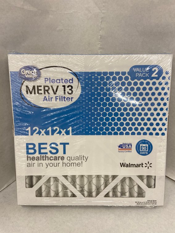 (60x Bid)Great Value 2pk Merv-13 Air Filter