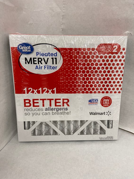 (12x Bid)Great Value 2pk Merv-11 Air Filter