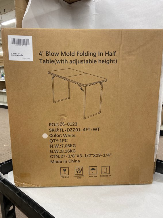 (16x Bid)4ft Blow Mold Adjustable Folding Table
