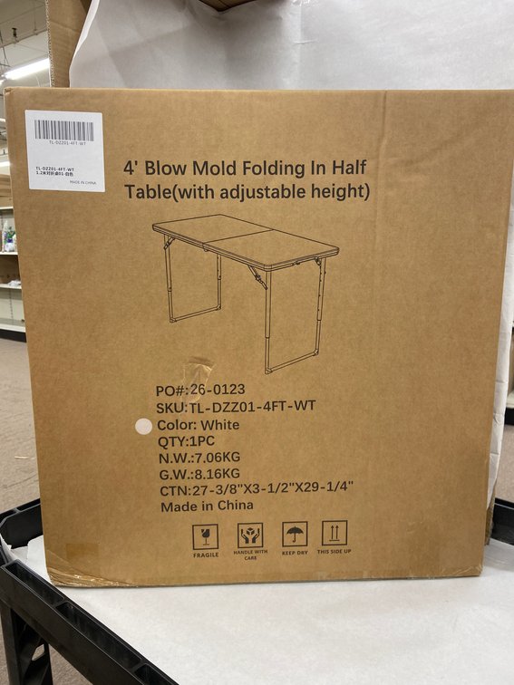 (8x Bid)4ft Blow Mold Adjustable Folding Table