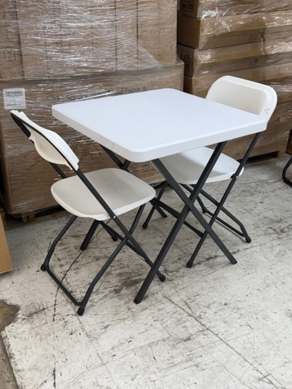 (4x Bid)27" Square Blow Mold Table & Chairs Set