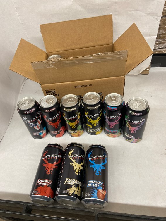 (4x Bid)Buckled Up 12pk 16oz Energy Drink Variety Pack