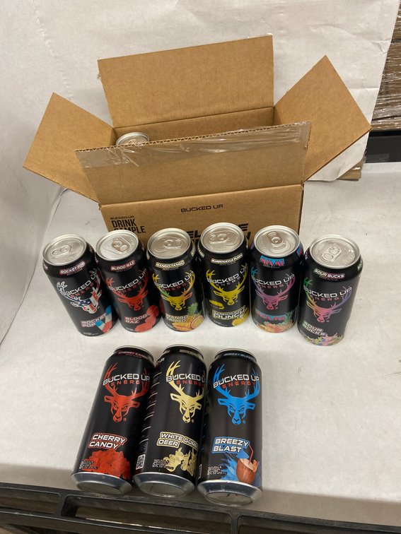 (16x Bid)Buckled Up 12pk 16oz Energy Drink Variety Pack