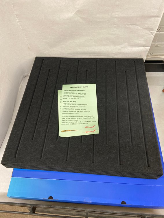 (9x Bid)Temgcuam 6pk 20"x20" Acoustical Wall Panel Set