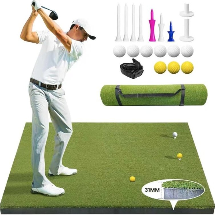 (2x Bid)Golf Artificial Turf Mat Set
