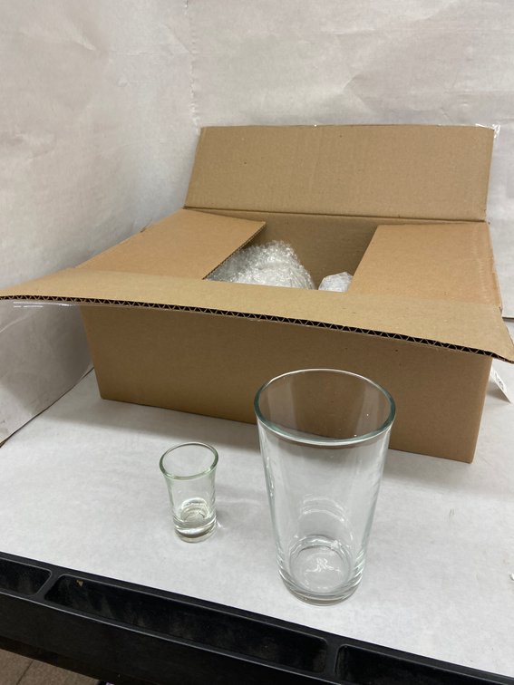 (2x Bid)6pc 16oz Drinking Glass W/ Shot Glass Set