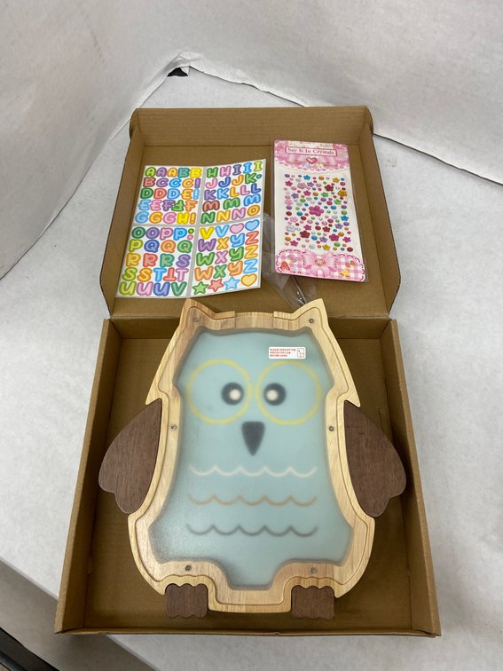 (4x Bid)Wooden 9.5" Owl Piggy Bank