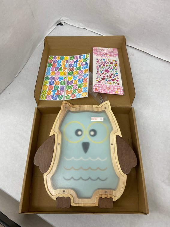 (8x Bid)Wooden 9.5" Owl Piggy Bank
