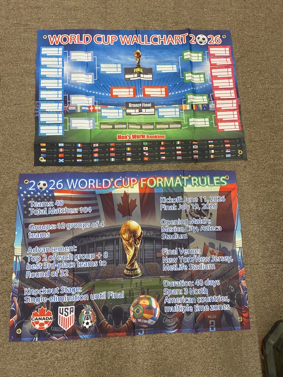 (50x Bid)2026 Soccer World Cup Wall Chart