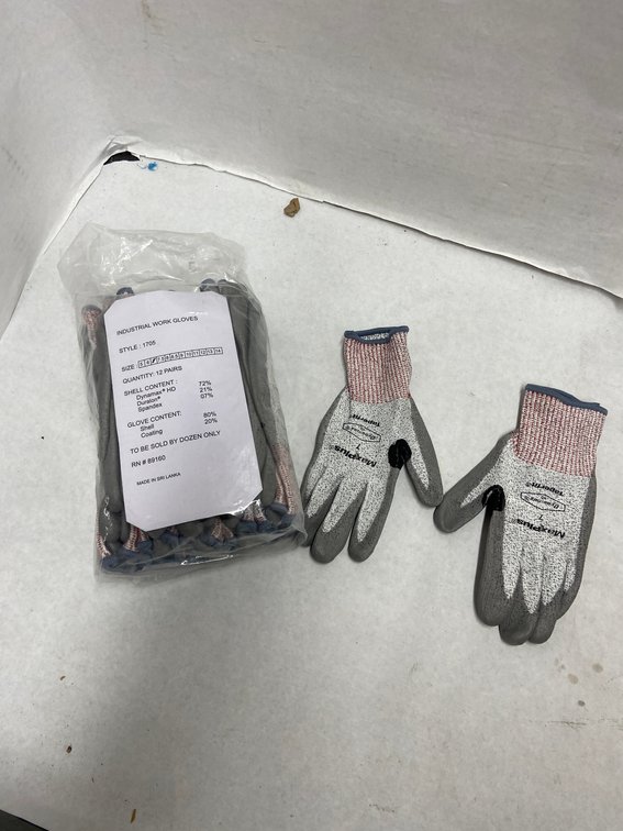 (9x Bid)Dynamax 12pc Industrial Work Gloves-Size 7