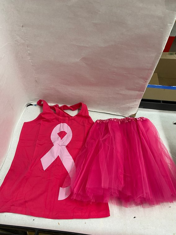 (48x Bid)2pc Breast Cancer Tank-Top & Tutu Set-Large