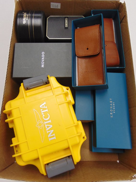 Watch Cases: Invicta, Movado, Gruen, etc.