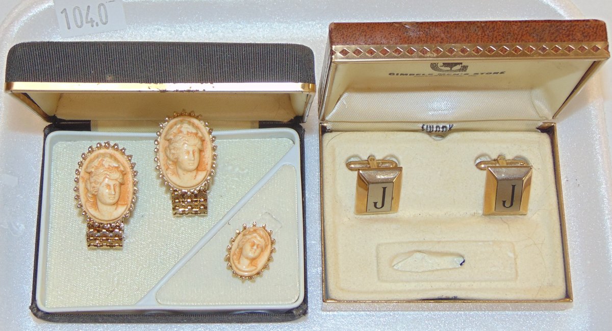 2-pair of Vintage Cufflinks (one with tie pin).