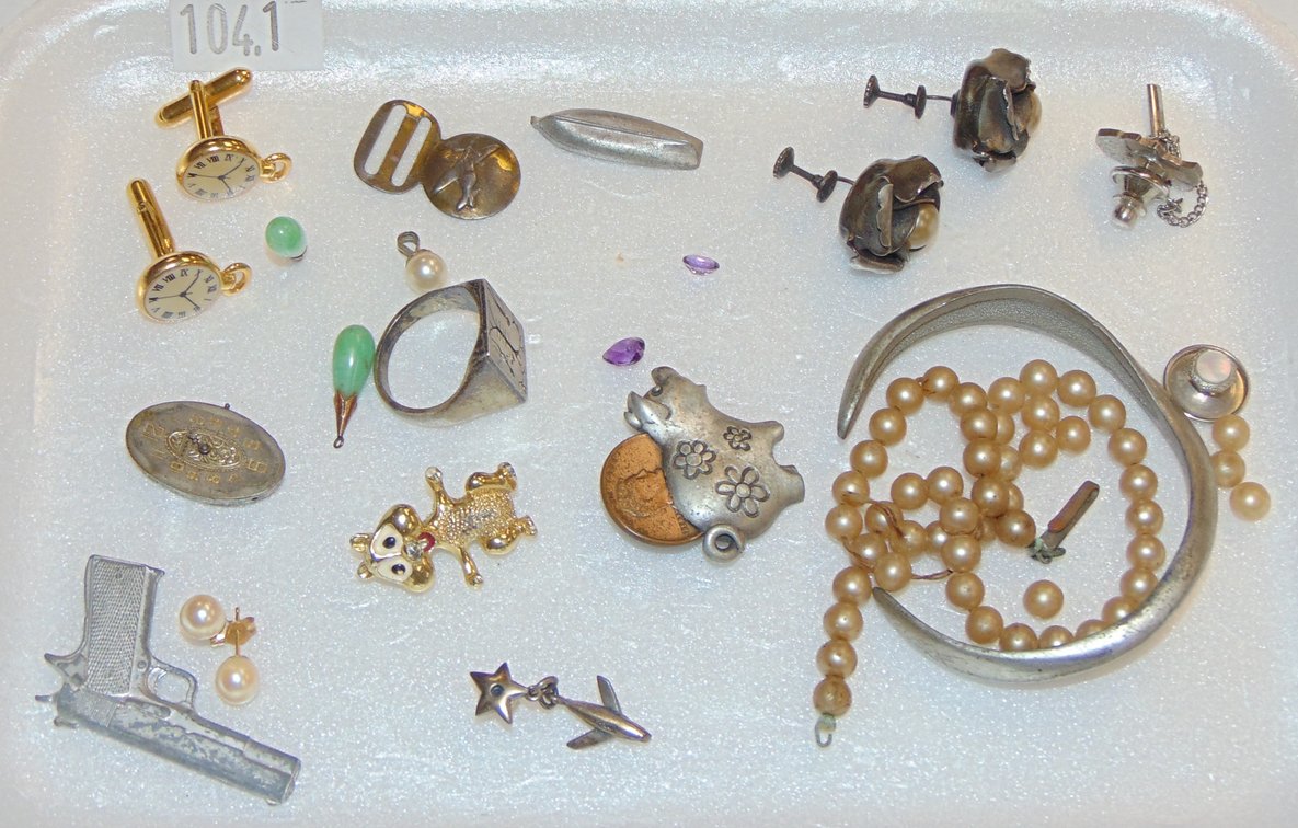 Misc. Jewelry with 14K Pearl Stud Earrings.