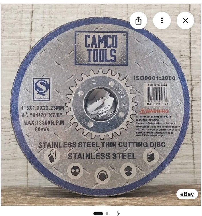(25x) Camo Tools 4 1/2" Cut Off wheel