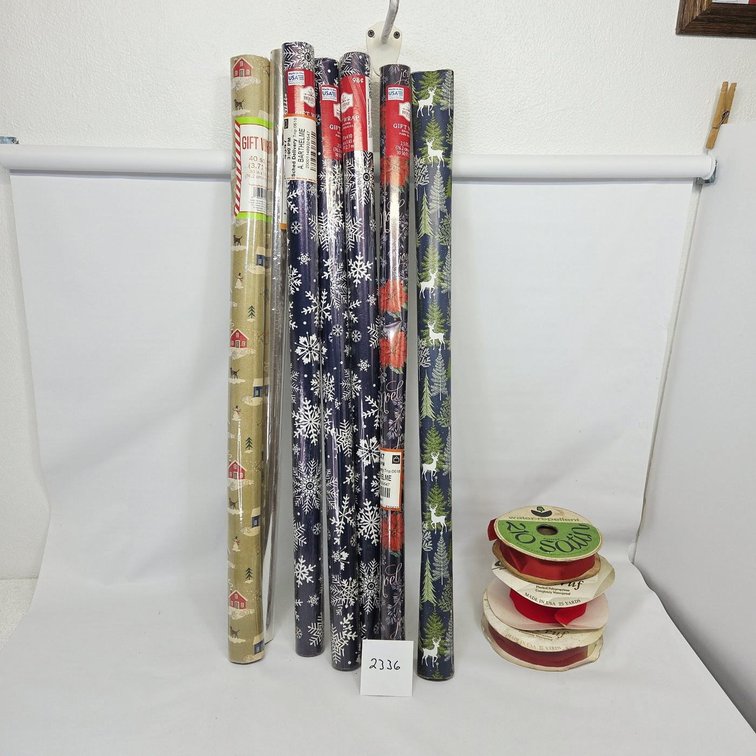 Christmas Gift Wrap & Ribbon Lot