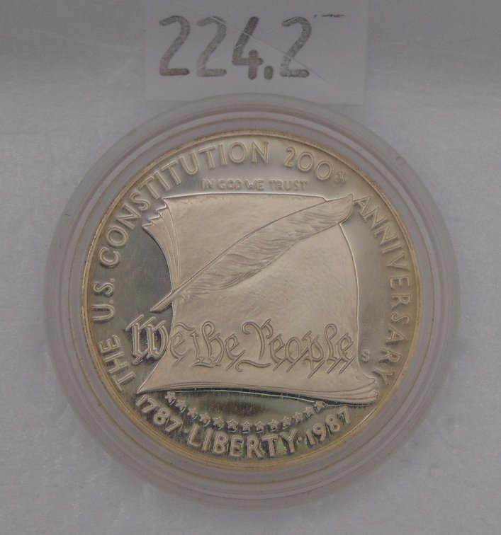 1987 90% Silver Constitution Dollar.