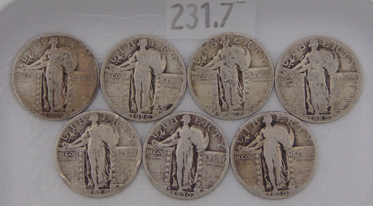(7) Standing Liberty Quarters: 1925, 1926, 1927,