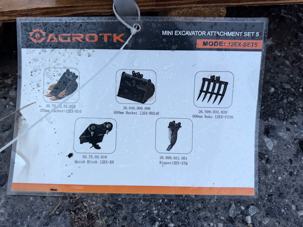 Agrotk Mini Excavator Attachment Set