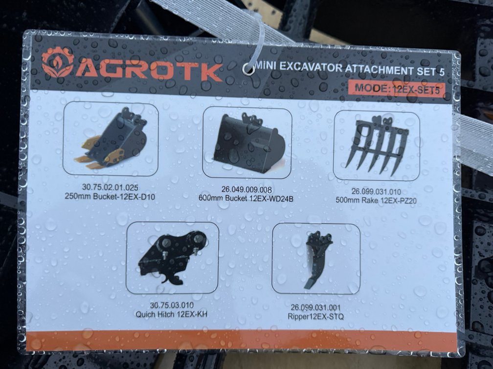 Agrotk Mini Excavator Attachment Set