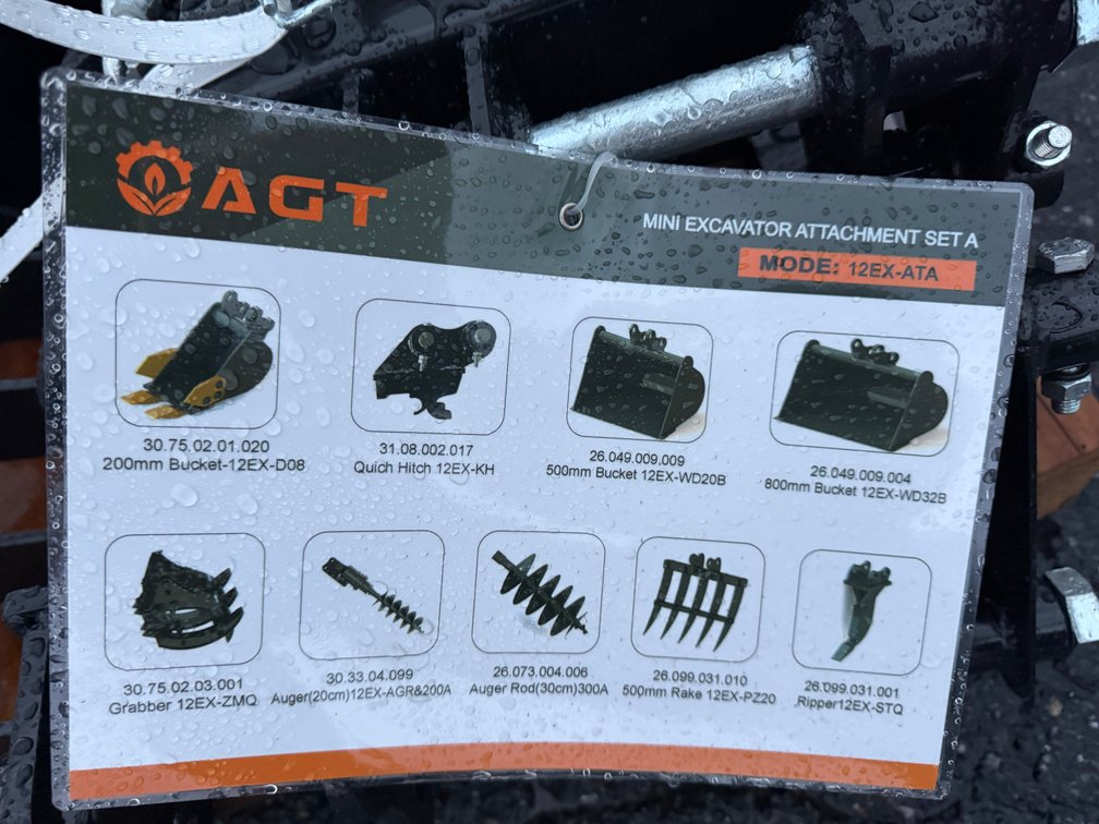 AGT Mini Excavator Attachment Set