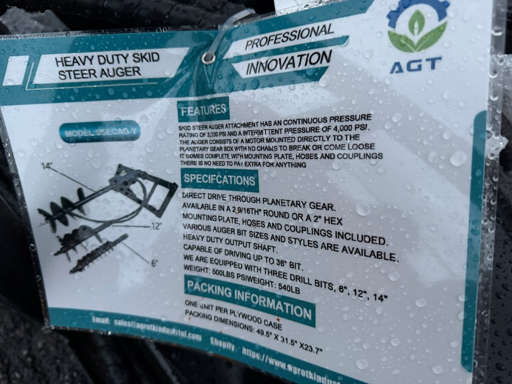 AGT Quick Attach Auger Unit w/ Bits