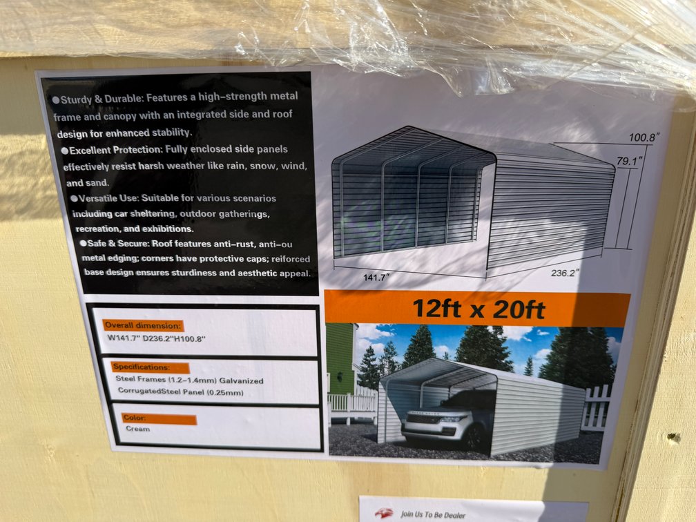 SD Lanch 12' x 20' Carport