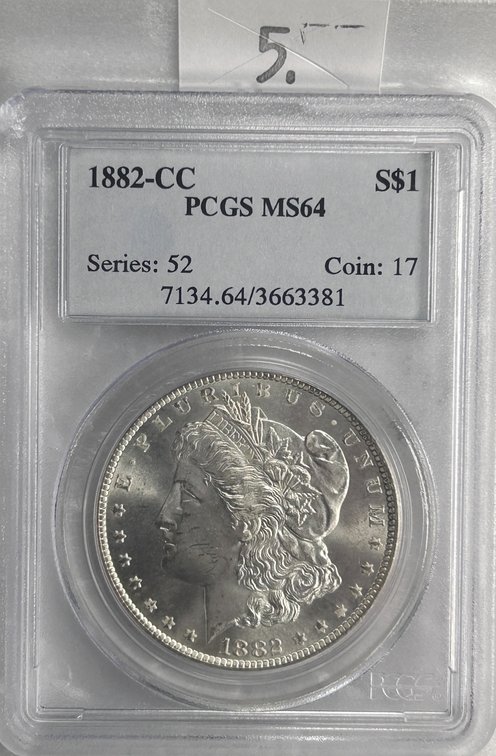 1882-CC Morgan Dollar NGC MS64.