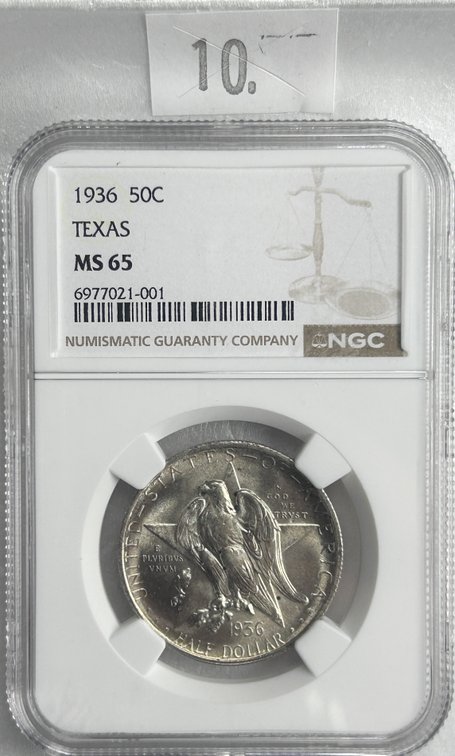 1936 Texas Independence Centennial Half Dollar NGC MS65.