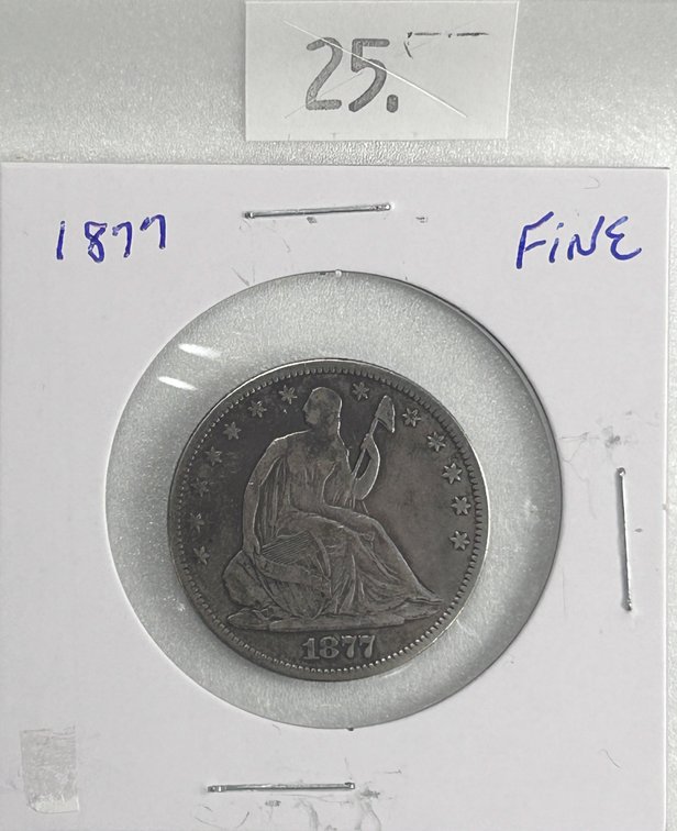 1877 Seated Liberty Half Dollar VG-8.