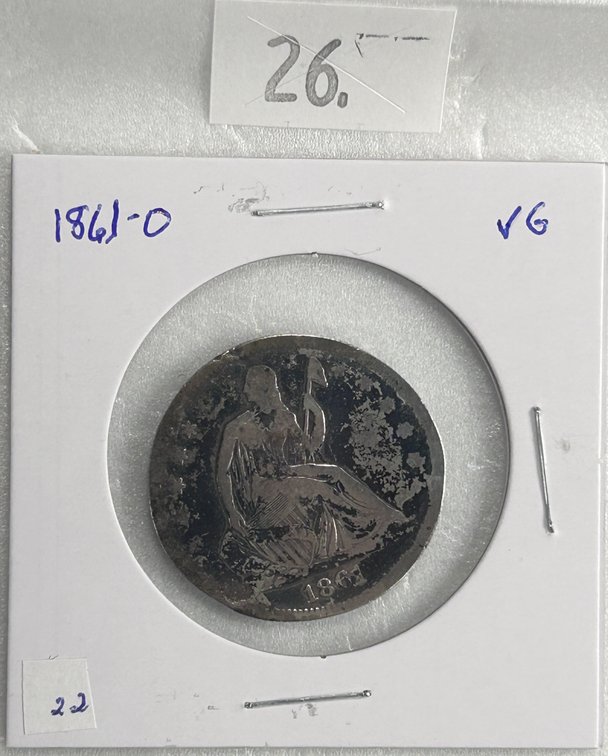 1861-O Seated Liberty Half Dollar VG-8.