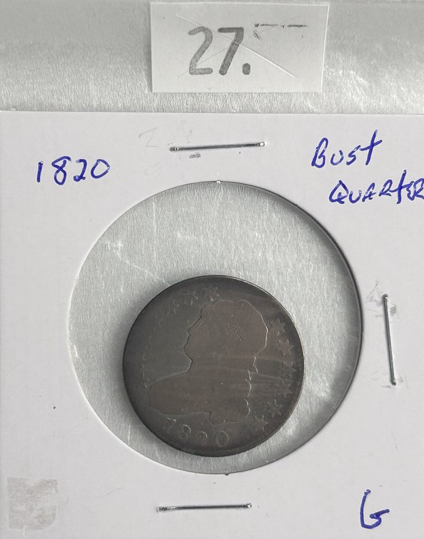1820 Capped Bust Quarter AG-3.