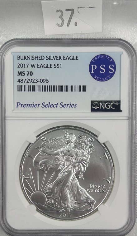 2017-W Burnished Silver Eagle NGC MS70.