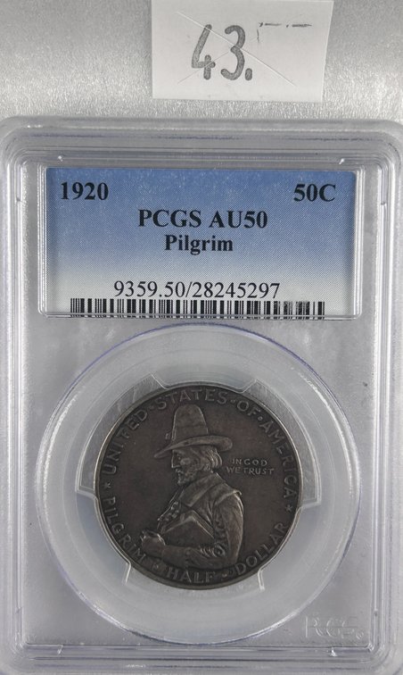 1920 Pilgrim Half Dollar Pilgrim Tercentenary PCGS AU50.