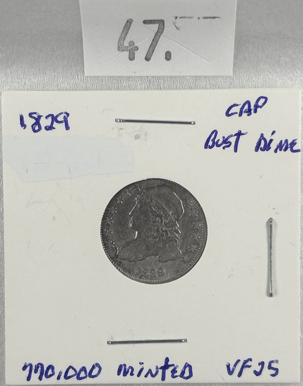 1829 Capped Bust Dime VF.