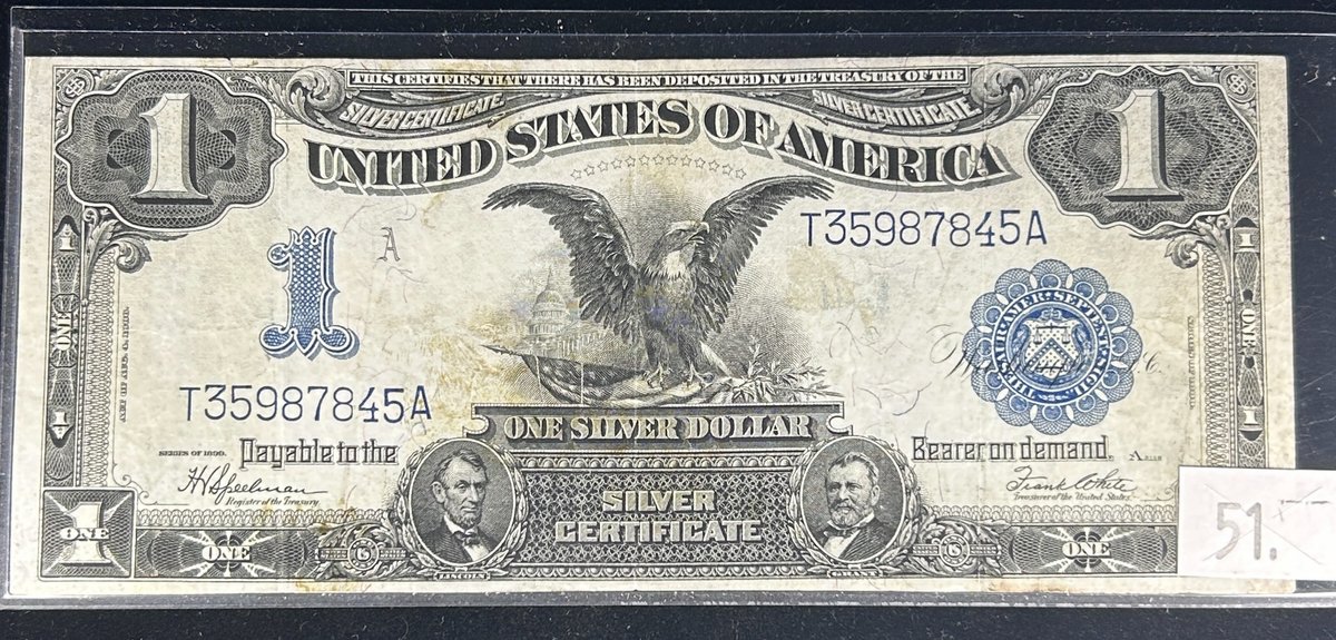 Series 1899 $1 Black Eagle Silver Certificate Large Note