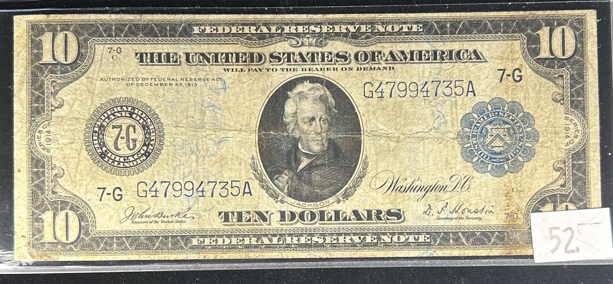 Series 1914 10 Dollars Large-Size Federal Reserve Note
