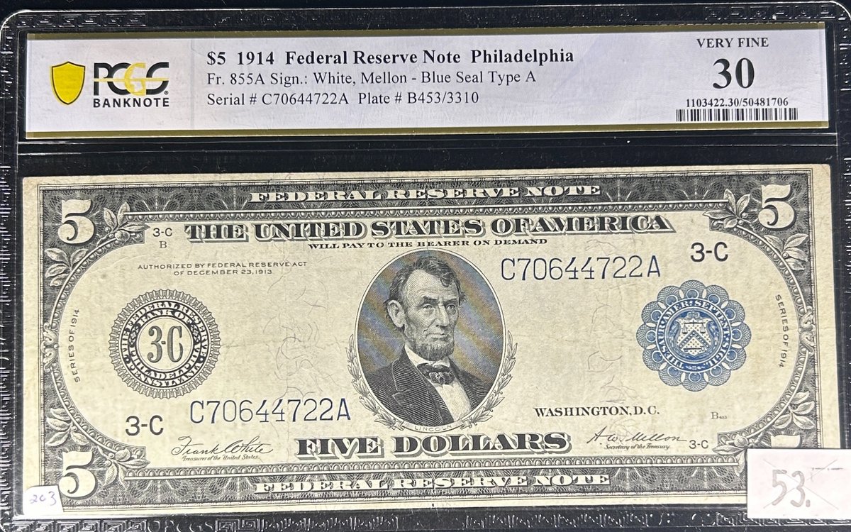 Series 1914 10 Dollars PCGS Very Fine 30