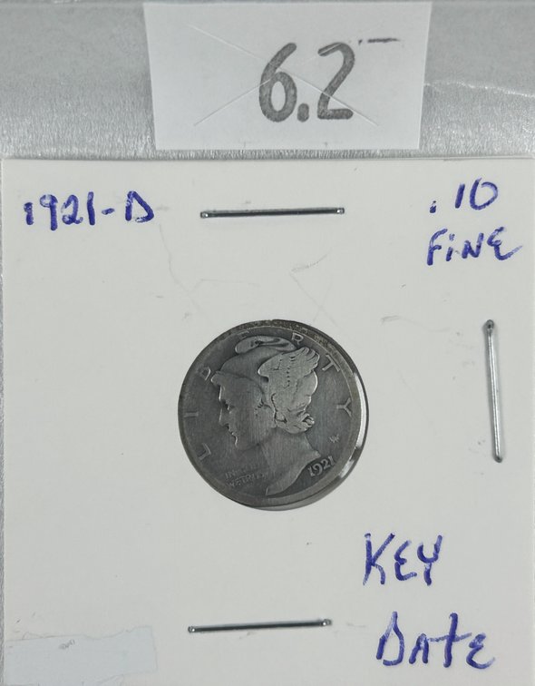 1921-D Mercury Dime.